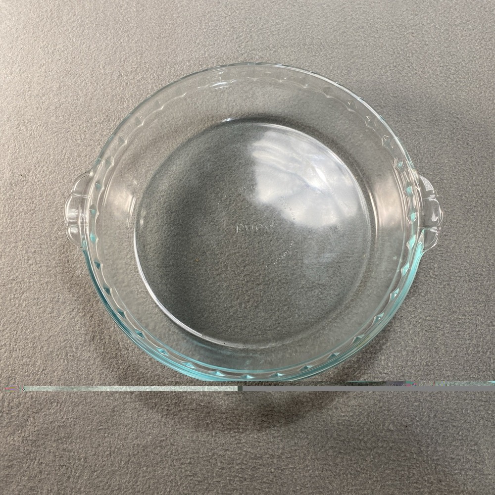 Vintage Pyrex # 229โ Clear Glass Deep Dish 9.5" Scalloped Fluted Edge Pie Plate
